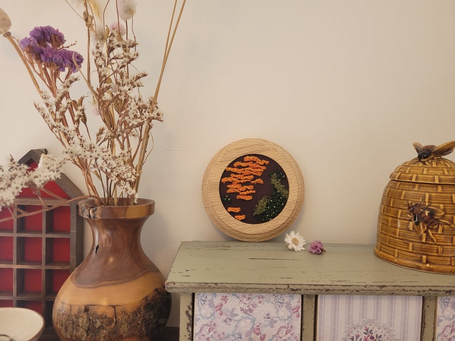Hand Embroidered - Fungi and Moss