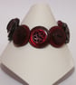 Cherry coloured button bracelet  	 - Image 2