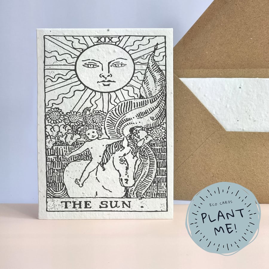 The Sun Tarot Greeting Card - A6 Wildflowers Plantable Seeds