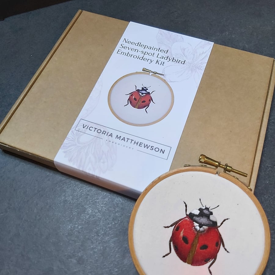 Needlepainting Seven-Spot Ladybird embroidery kit