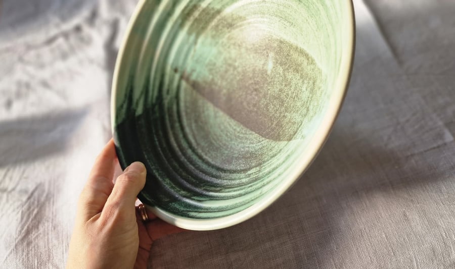 Teal Hand-Thrown StonewareBowl 59
