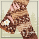 Brown Knitted Fingerless Gloves 