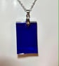 Handmade Silver Tone Purple Resin Pendant Necklace - Image 2