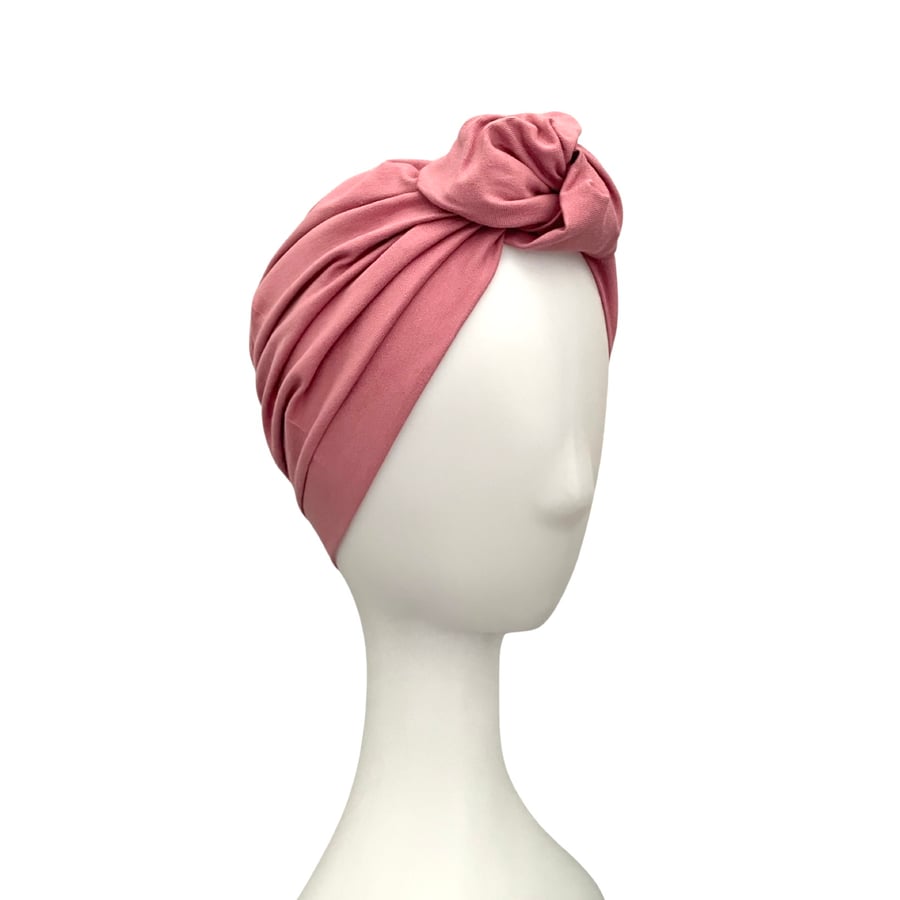 Dusky Pink Cotton TURBAN for Adults, Women's Head Wrap, Handmade Cancer Hat