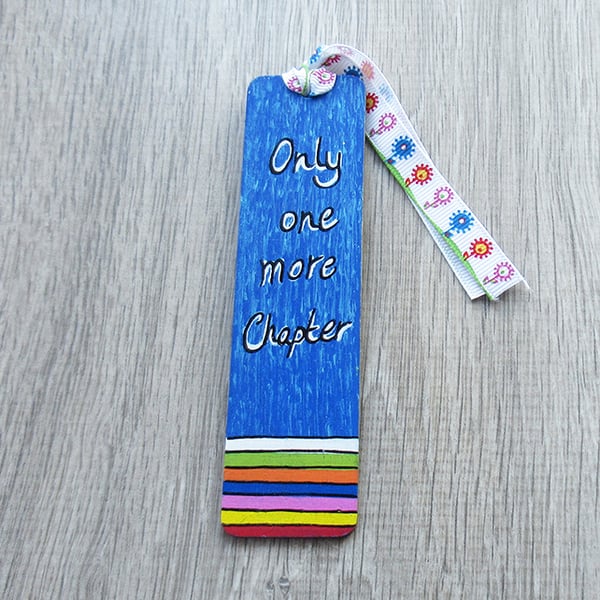 Bookmark, blue, stripe design.
