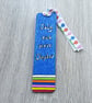Bookmark, blue, stripe design. - Image 1
