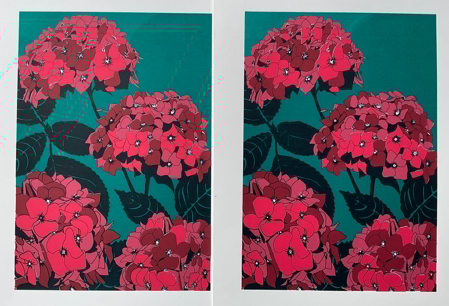 Autumn Hydrangea screen print - Perfectly Imperfect