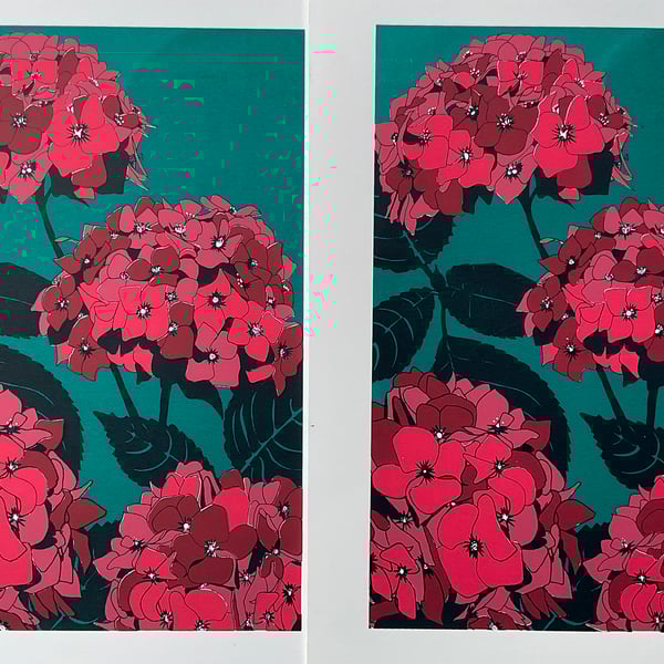 Autumn Hydrangea screen print - Perfectly Imperfect