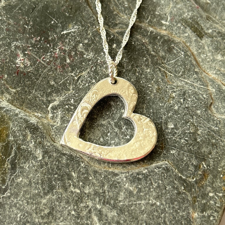 Silver Heart Pendant Necklace