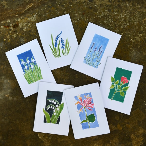 Set of 6 Flower Greetings Cards