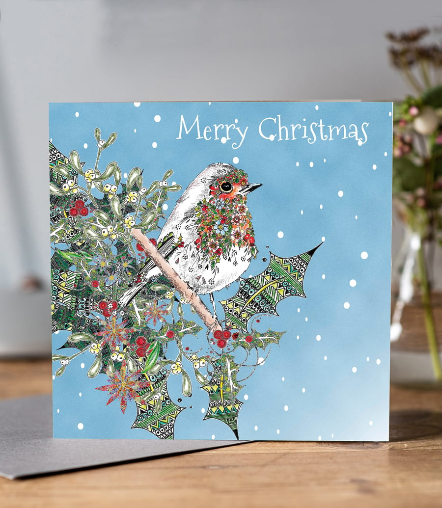 Merry Christmas Robin Greeting card