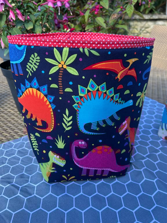 Dinosaur Fabric Storage Baskets, Three sizes and Two Colours, Great for Toys