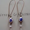 ♥ Shabby chic vintage enamel floral earrings