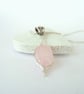 Rose quartz pendant necklace, wire wrapped - Image 5