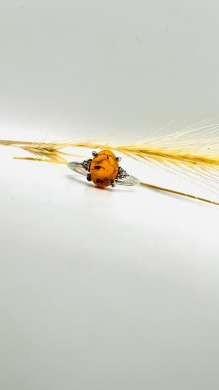 Ancient Light - Amber and Topaz Ring