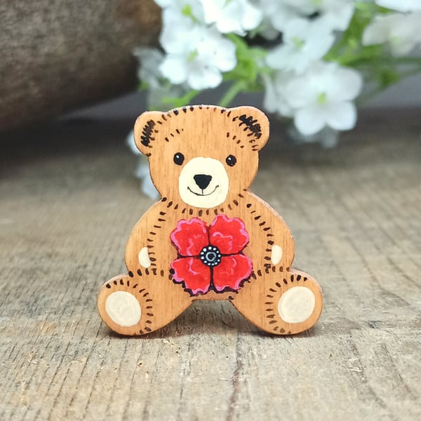 Handmade Poppy Gift, Poppy Brooch Pin, In Loving Memory, Bereavement Of Child