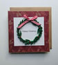 Unique Quilled Wreath Christmas Card Size 5" x 5" 