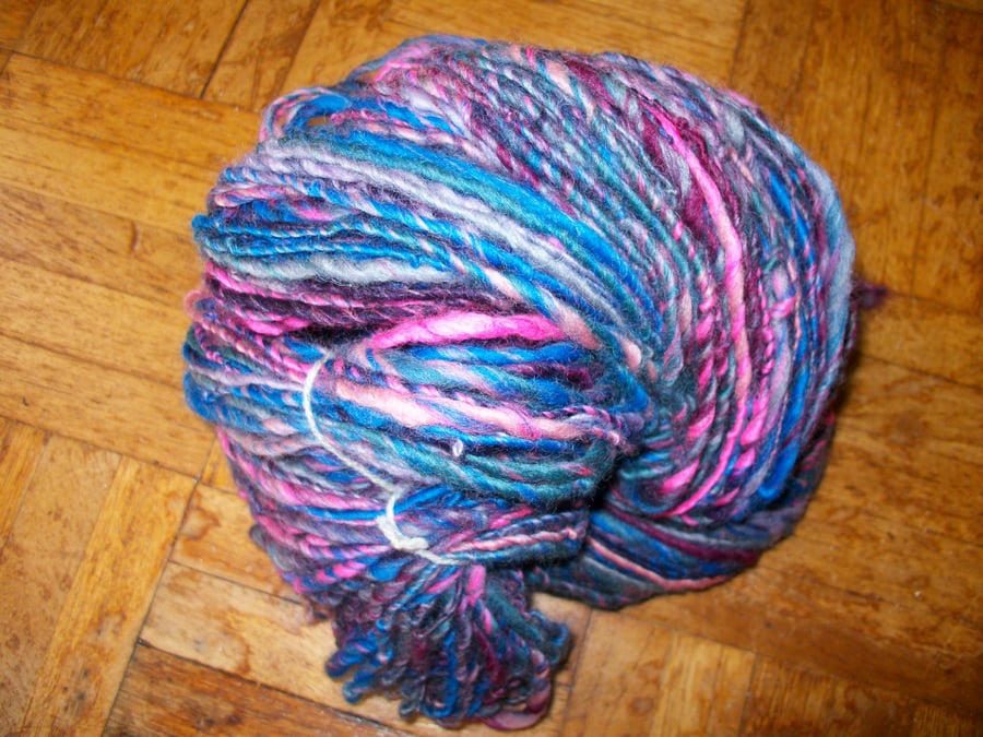 Handspun Art Yarn in Pinks and Purples