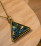 Chrysocolla Brass plated Triangle Worry Stone Necklace - Free Postage - Image 5