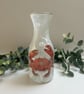 Decoupage Glass Carafe Vase: Crab, Coastal home decor, Upcycled