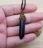 Mens Obsidian pendant. Black Reiki jewellery. Unisex Wire wrapped pendant - Image 2