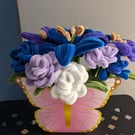 Butterfly box Blue and lilac bouquet 