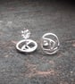 Recycled Sterling Silver Rose Deco Stud Earrings - Image 7