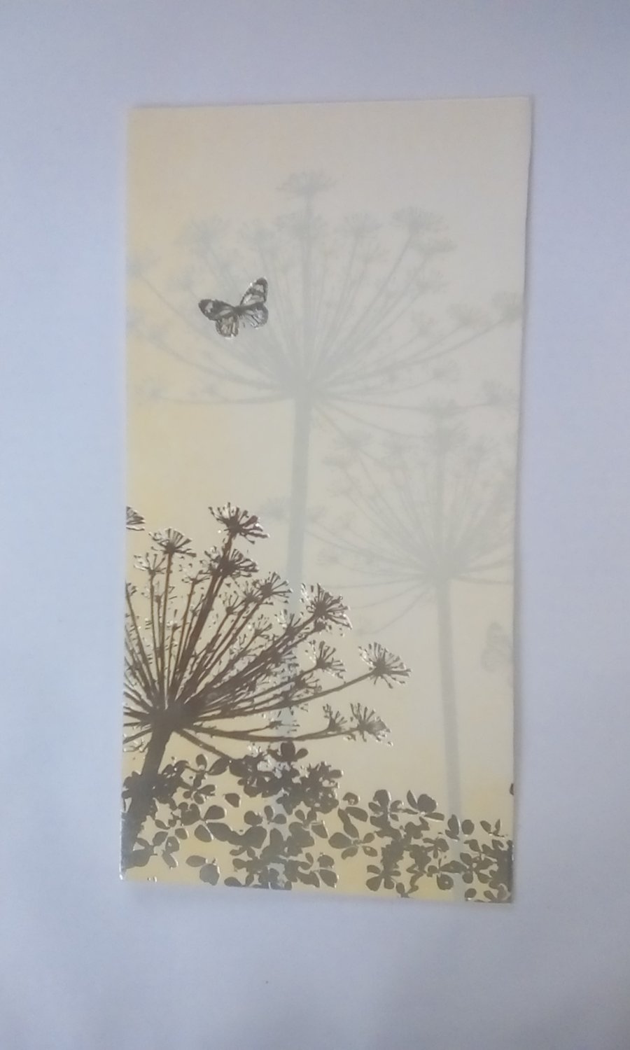  Blank greetings card with wild flowers & butterfly (064)