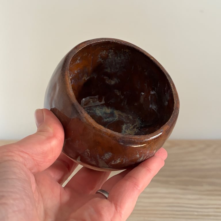 Ceramic salt pig, stoneware salt server