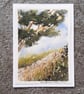 Sandy Path. Original Painting Blank Card. Paper Art. Countryside - Image 4