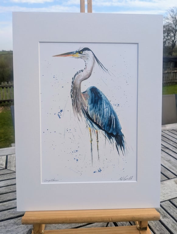 Heron - an A3 or A4 signed print of an original painting