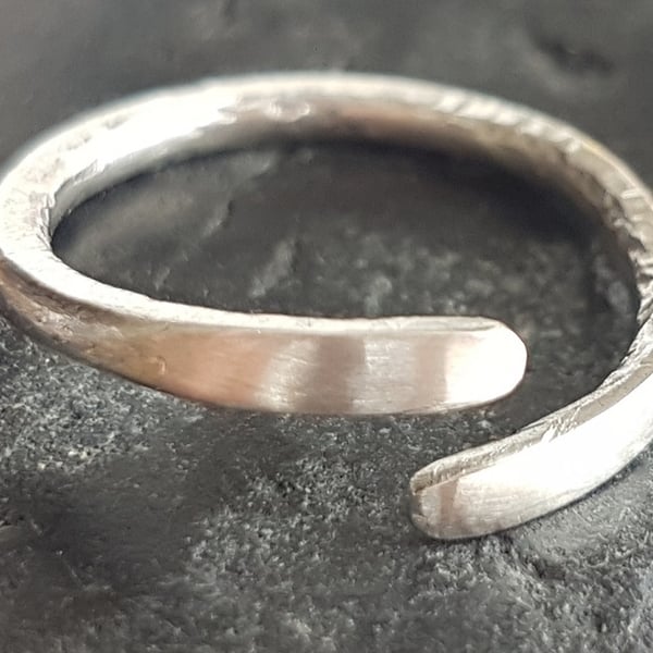 Sterling Silver Adjustable Textured Ring