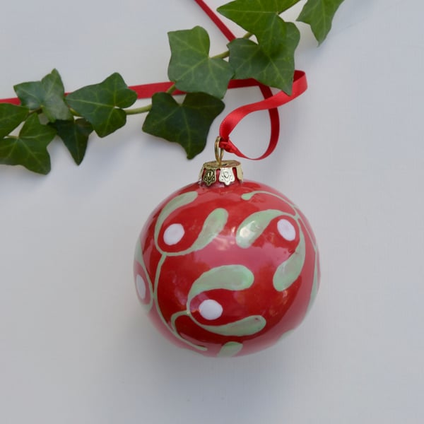 Red Mistletoe Bauble