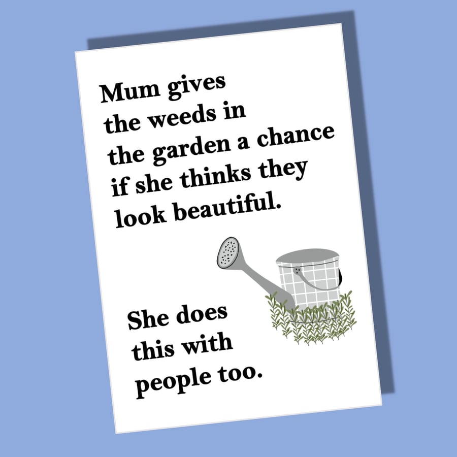 Card for mum, Gardening card, Mother card