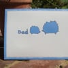 Father's Day Card Cute Hedgehog Blue