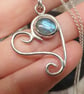 Sterling Silver 925 Unique Heart Pendant With Labradorite - Image 6