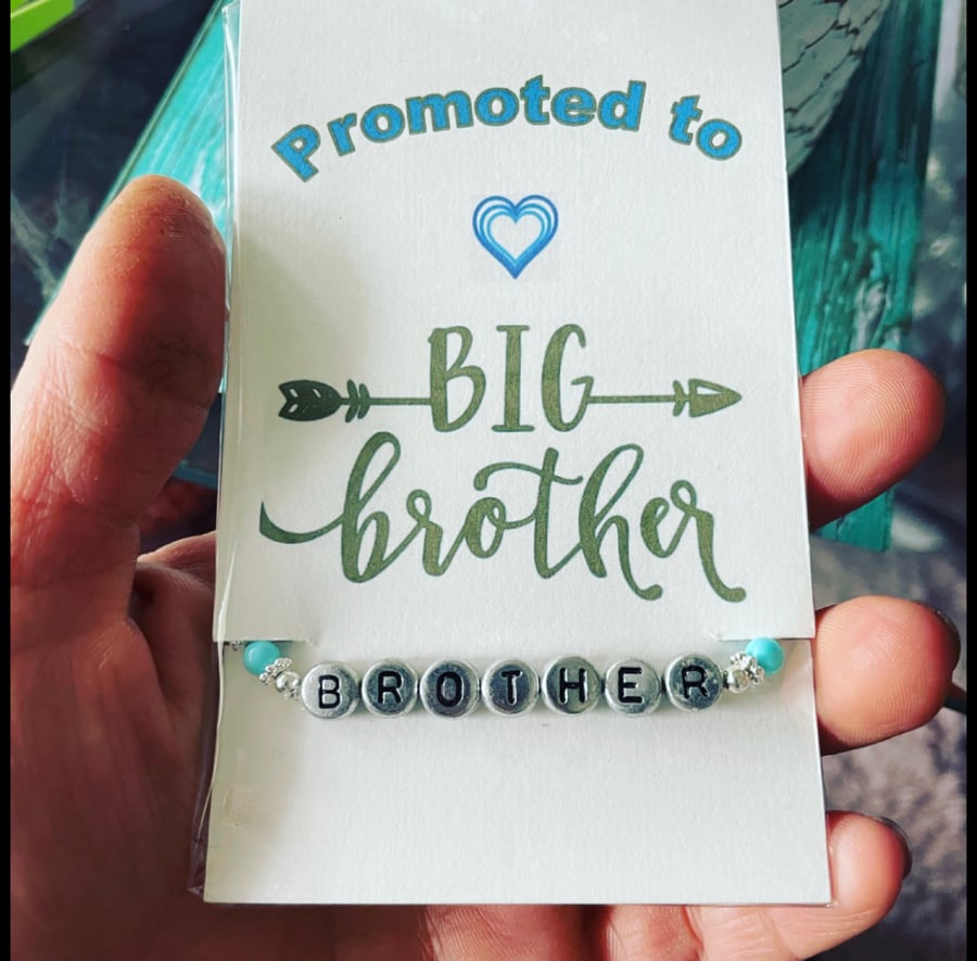 Promoted to big brother gift stretch beaded bracelet gift for sibling
