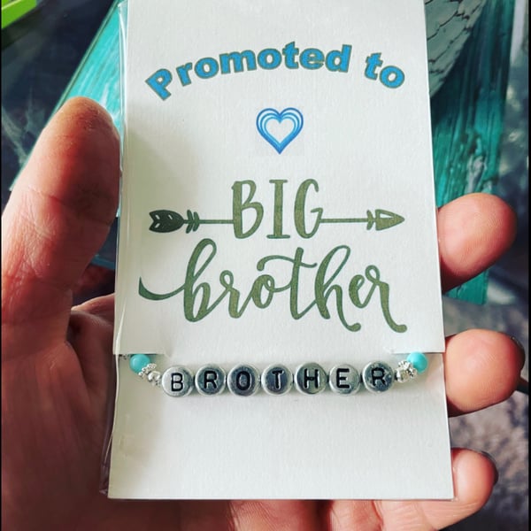 Promoted to big brother gift stretch beaded bracelet gift for sibling