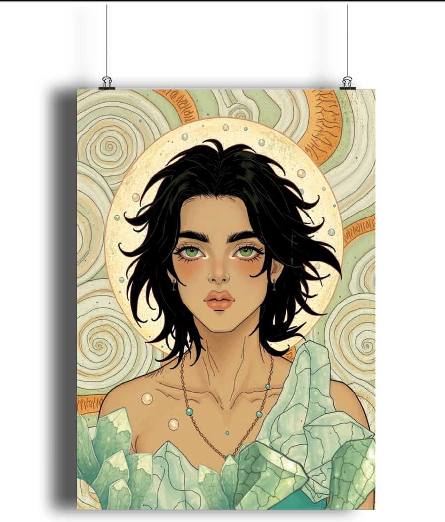 Prehnite pixie art print
