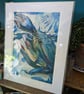 Blue Crab Fine Art Print, A4 Mounted, Coastal Food Art, Contemporary Watercolour - Image 4