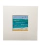 Framed textile needle felted picture, 4"x4", tranquil sea - Image 4