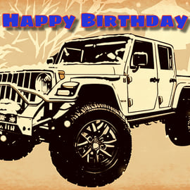 Happy Birthday Off Road Vehicle Card A5 