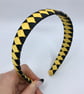 Black and Yellow Gold Diamond Pleated Hairband - Image 1