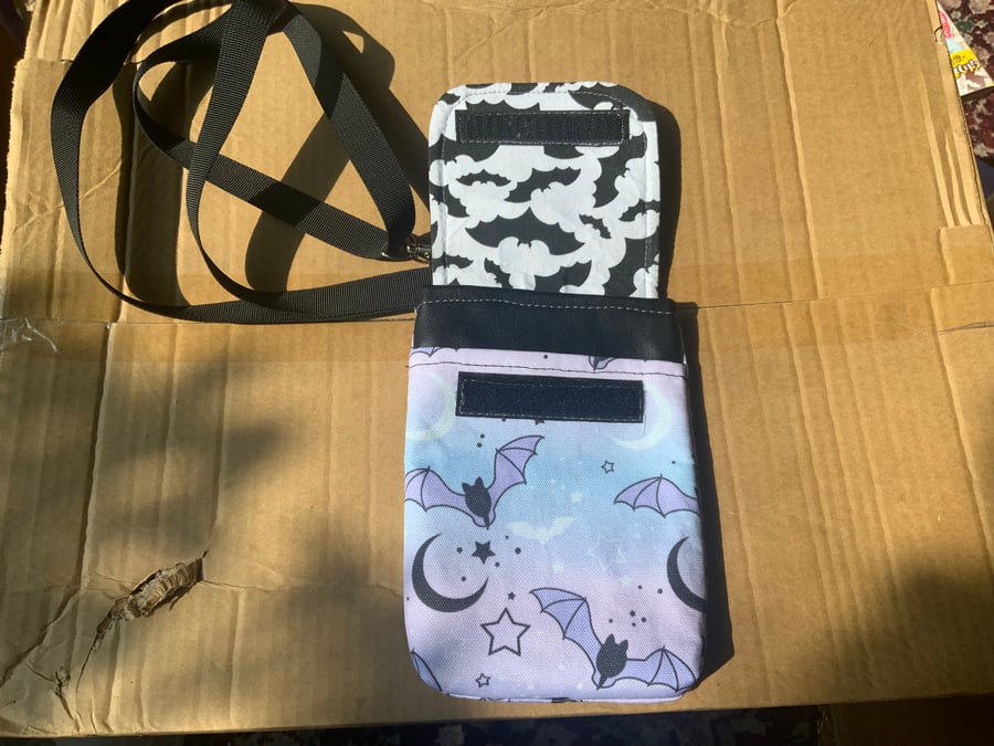 Purple pastel goth - cross body phone bag