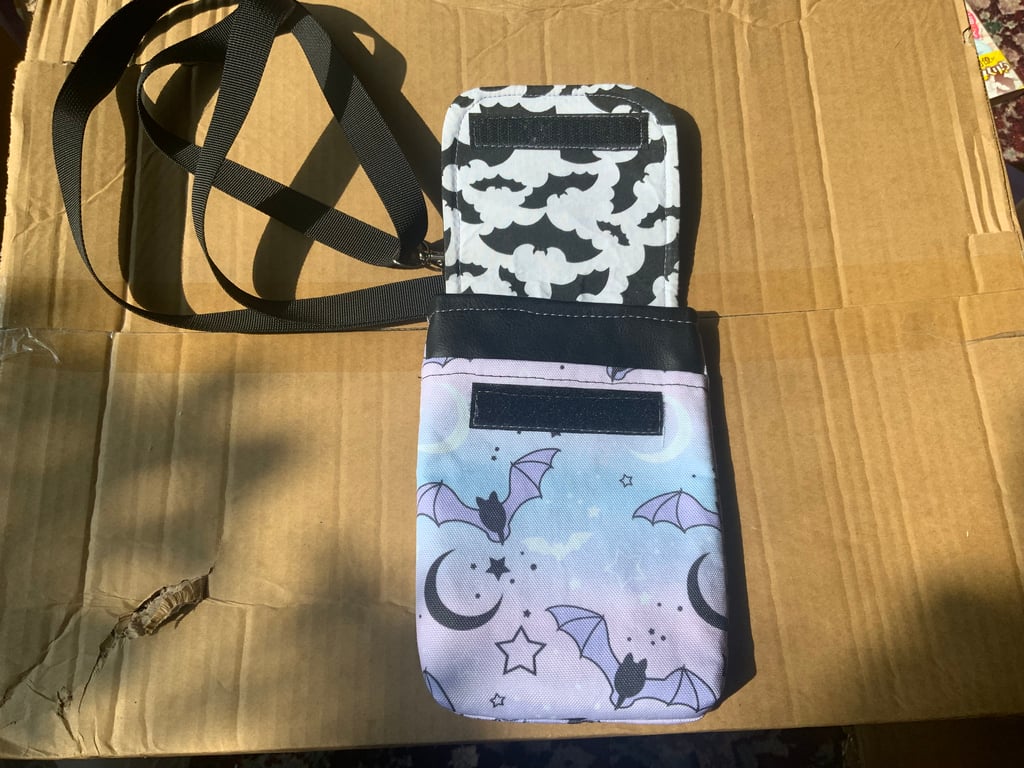 Purple pastel goth - cross body phone bag