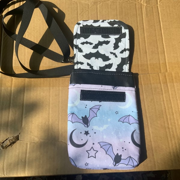 Purple pastel goth - cross body phone bag