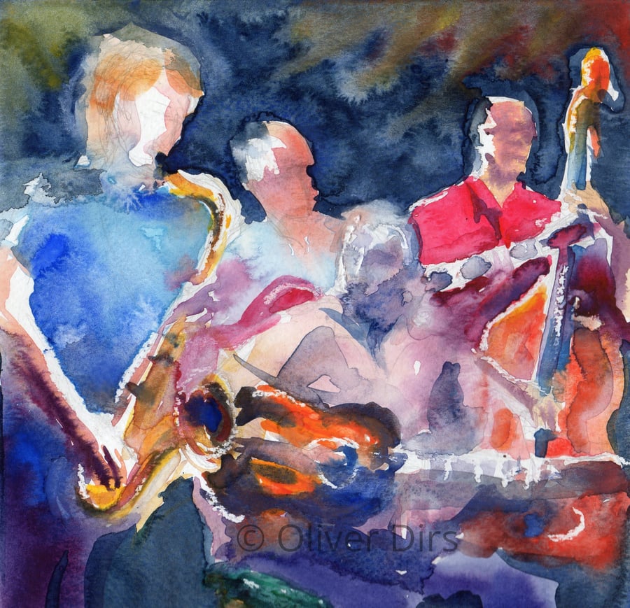 Quartet – original watercolour, framed