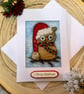 Festive Owl Christmas Card. - Image 2