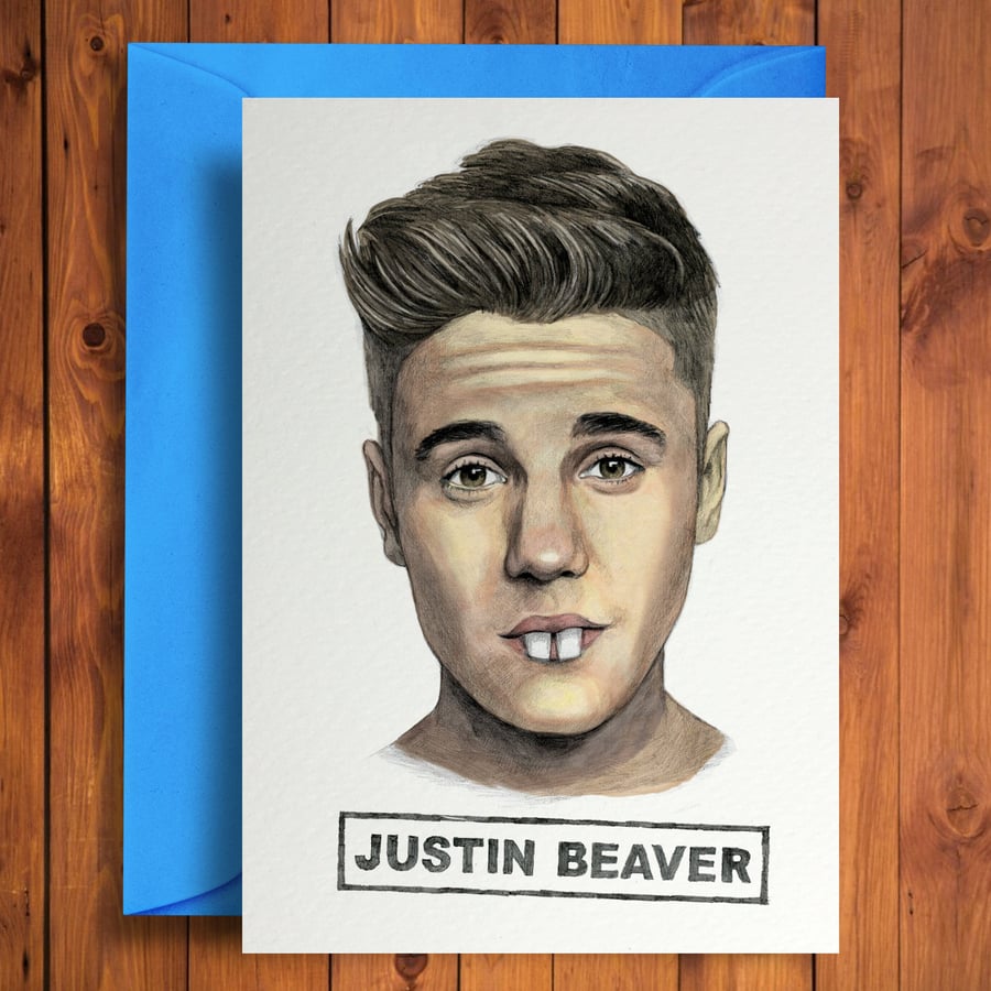 Justin Beaver - Funny Birthday Card
