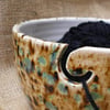 Yarn bowl knitting or crochet wool ceramic pottery ceramics handthrown hearts
